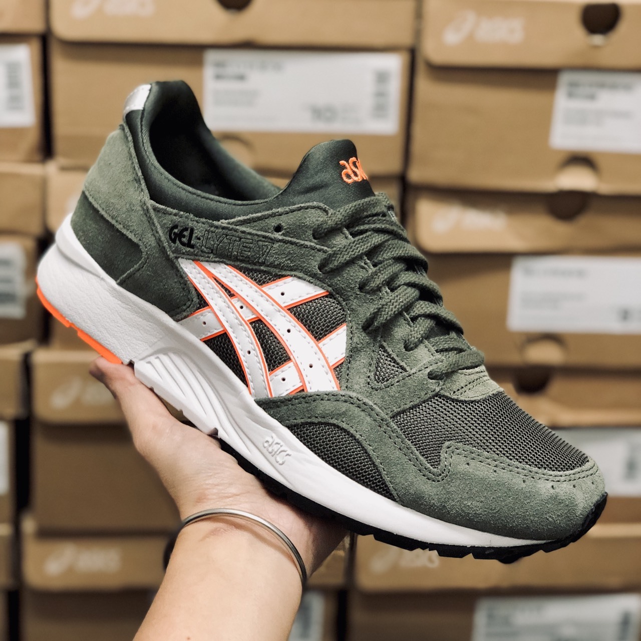 asics gel lyte v mantle green